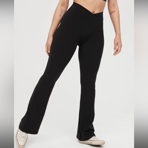 American Eagle Outfitters Pants - OFFLINE By Aerie Real Me High Waisted Crossover Flare Leggings